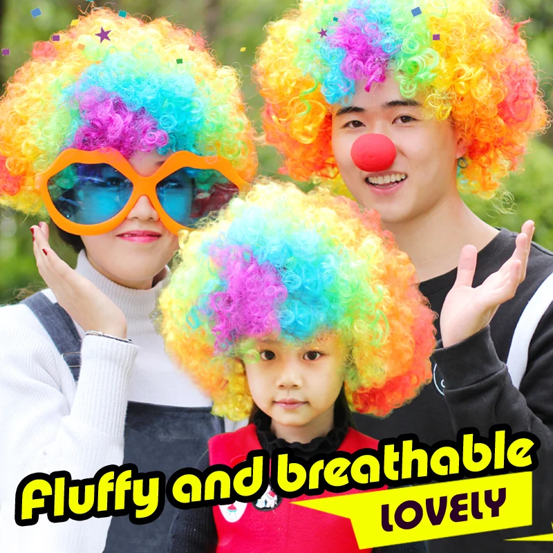 Fans explosive head wig dance bar wedding party dress performance props wig Funny fluffy funny clown wig caps Free shipping