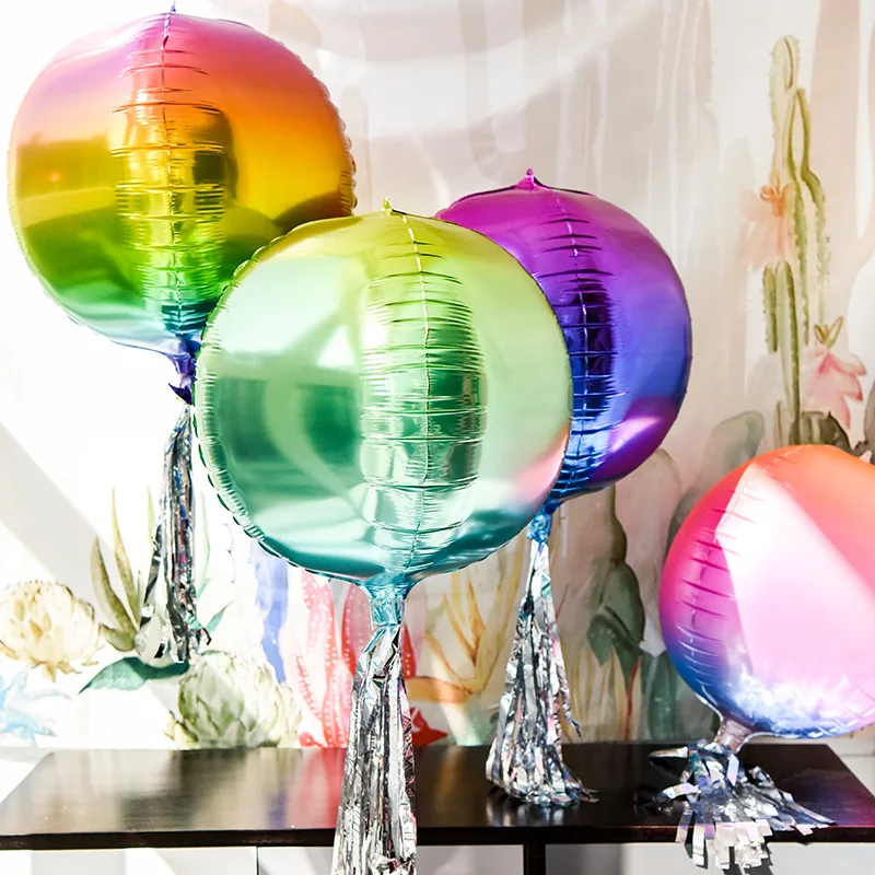 22 дюйма градиент Цвет 4D Печати Алюминиевой Фольги воздушные шары на день