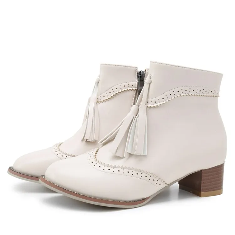 

Big Size 9 10 11 12 boots women shoes ankle boots for women ladies boots shoes woman winter Fringe side zipper