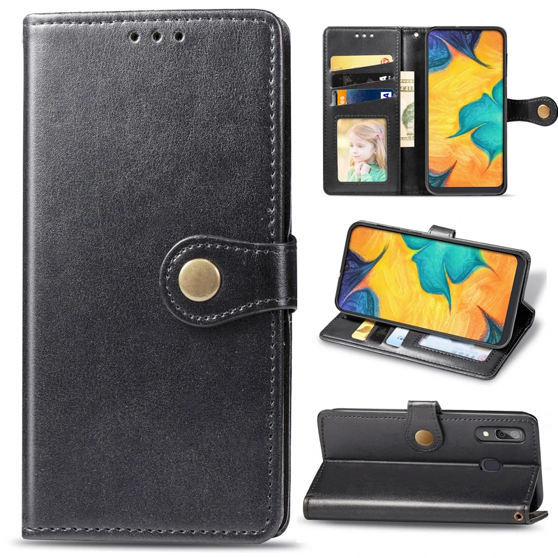 3D Flower Flip leather case on For Samsung A20 Case back phone Galaxy A 20 SM-A205F A205 A205F Cover | Мобильные телефоны и