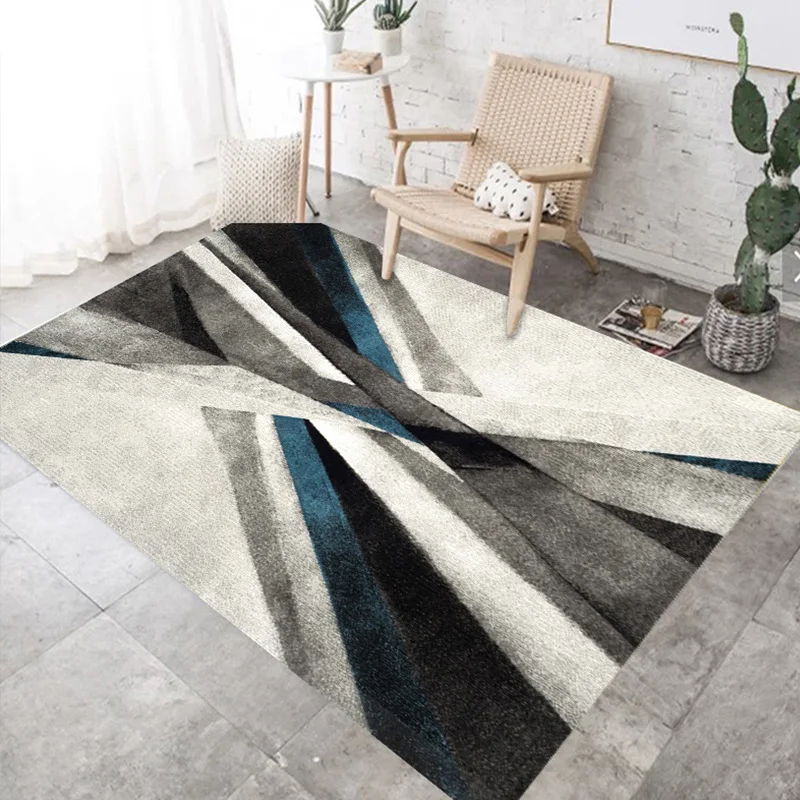 

Autumn and Winter New Nordic Geometric Carpet In The Bedroom Bedside Blanket Floor Mats Custom Office Printing Carpet Lounge Rug