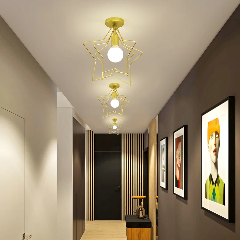 Luces LED de techo modernas y creativas, lámparas de estrella para sala de estar, dormitorio, pasillo, balcón, decoración de techo, accesorios de iluminación