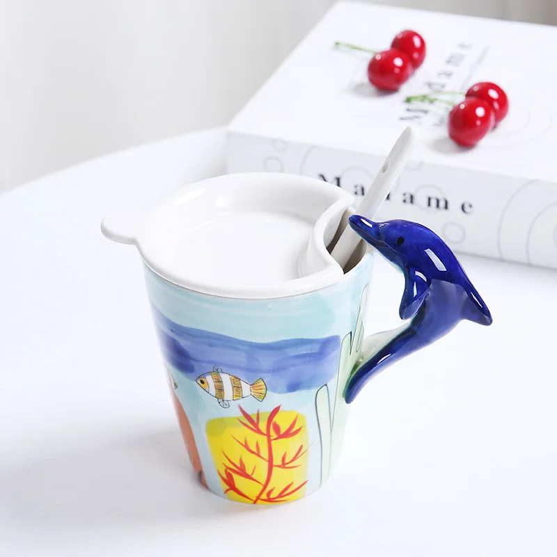 3d кружка с животными кофейная забавная керамическая мультяшная 400 мл офисная для
