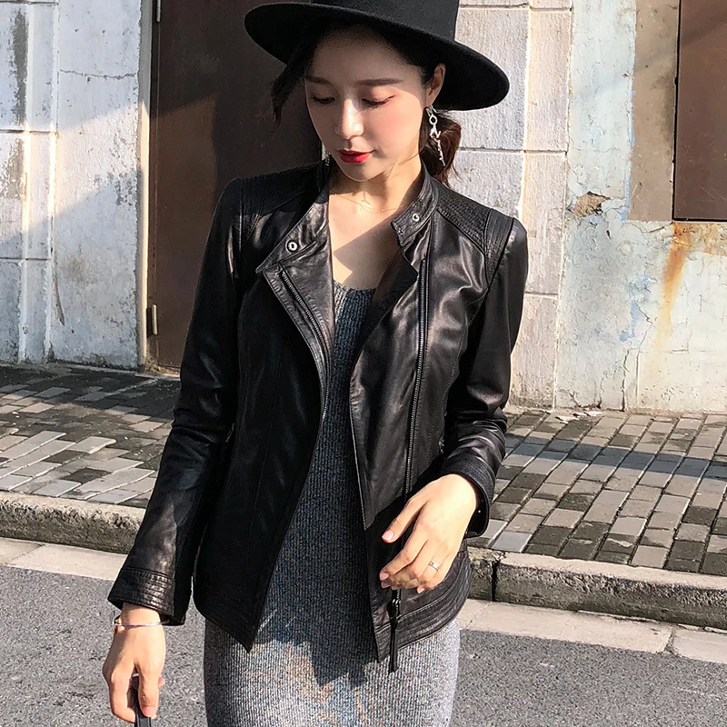 

Genuine Leather Jacket 2020 Autumn Winter Jacket Women 300% Real Sheepskin Coat Female Korean Bomber Jackets 4xl MY3836