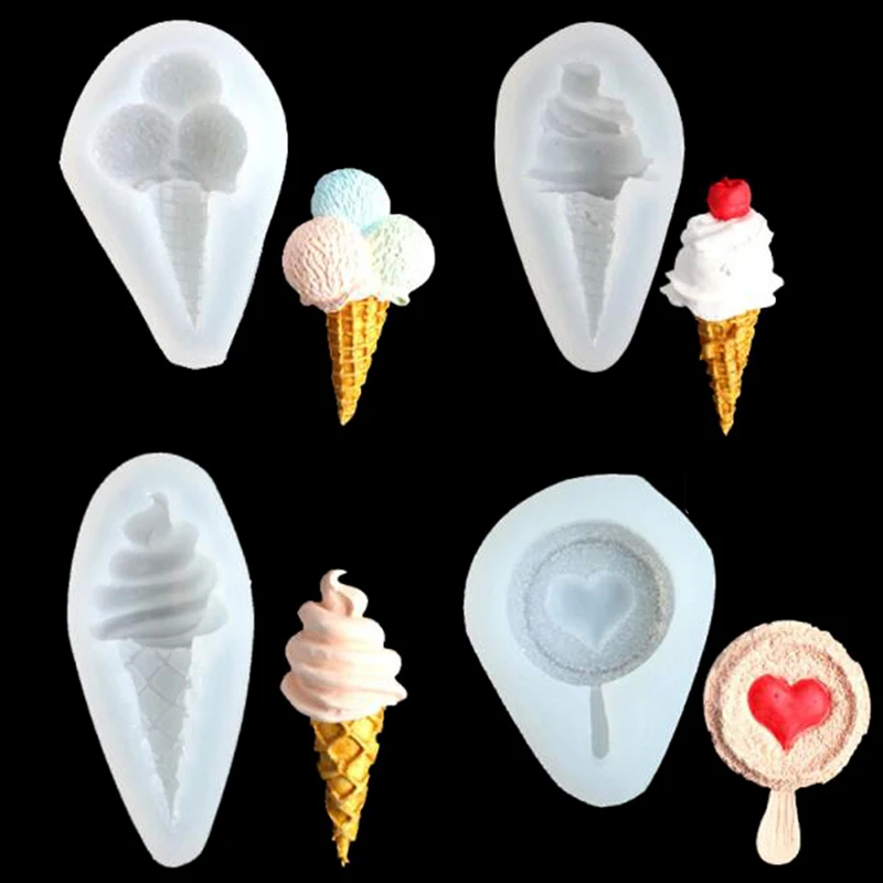 

Silicone Cake Mold DIY Ice Cream Lollipop Shaped Fondant Mold Sugar Craft Chocolate Moulds Pastry Tool Bakery Accessories