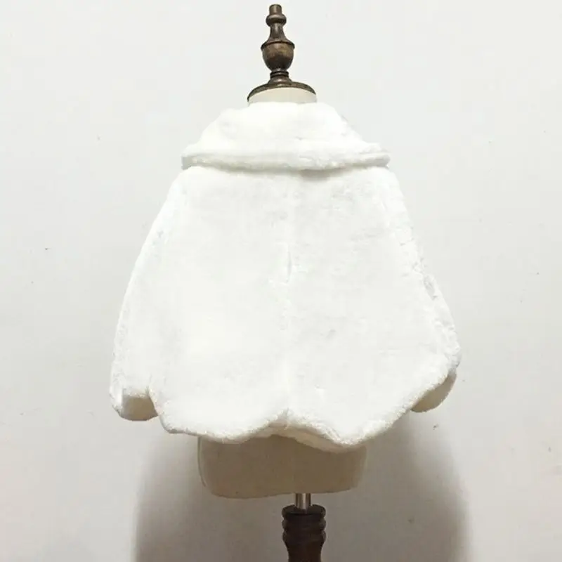 

Flower Girls Double Layer Thickn Plush Bolero Shrug Princess White Shoulder Cape Wedding Dress Shawl Wrap Stole Cute W0YA