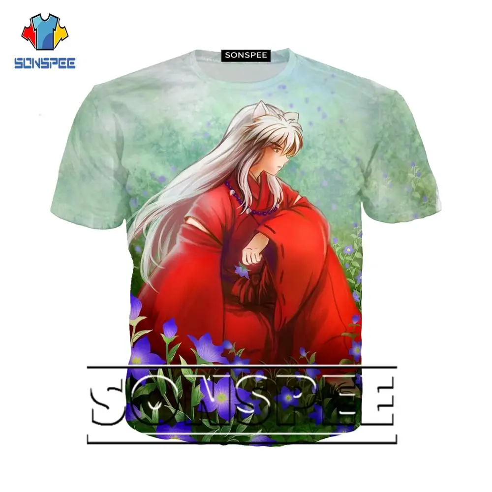 Мужские и женские футболки SONSPEE Anime Inuyasha Повседневные Дышащие винтажные мужские