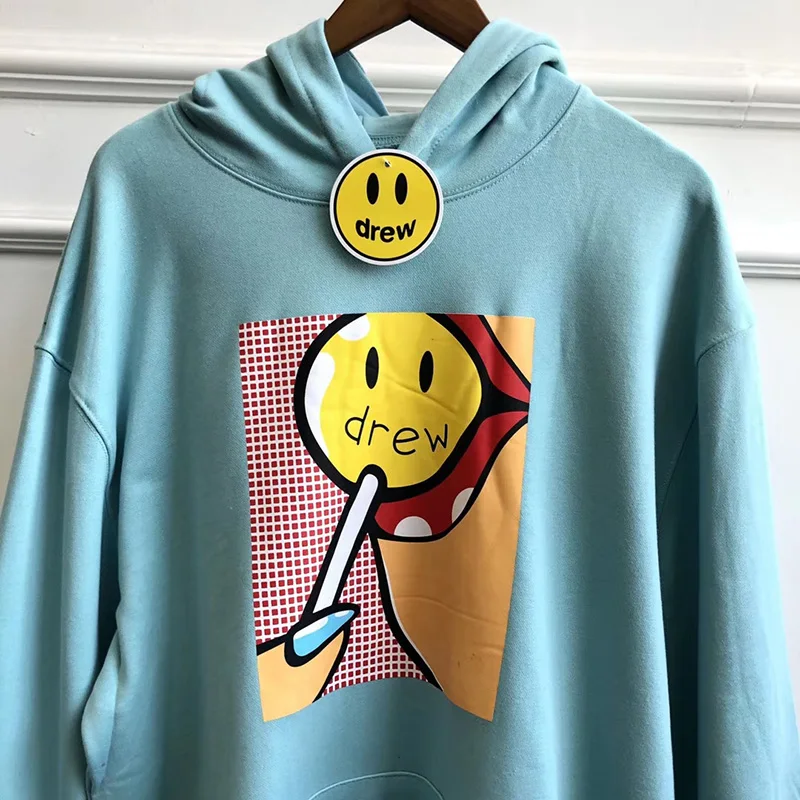 DREW HOUSE Леденец Печати Xxxtenation Мужская толстовка странные вещи Harajuku Свободные толстовки с капюшоном для мужчин и женщин худи на махровой подкладке