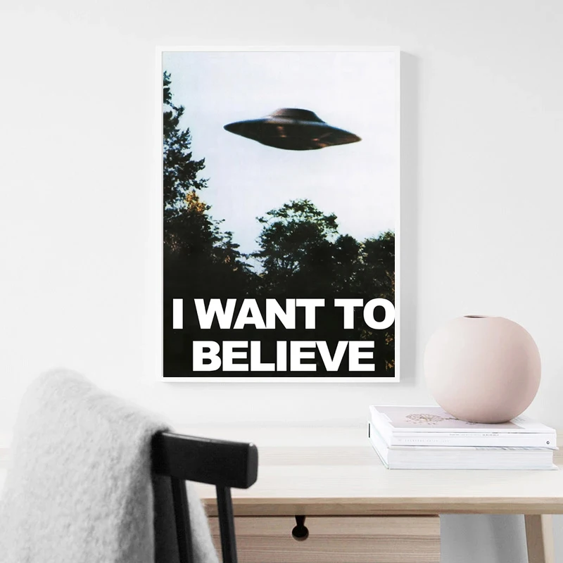 Картина на холсте Я хочу верить постеры и принты в виде НЛО для ТВ-сериала