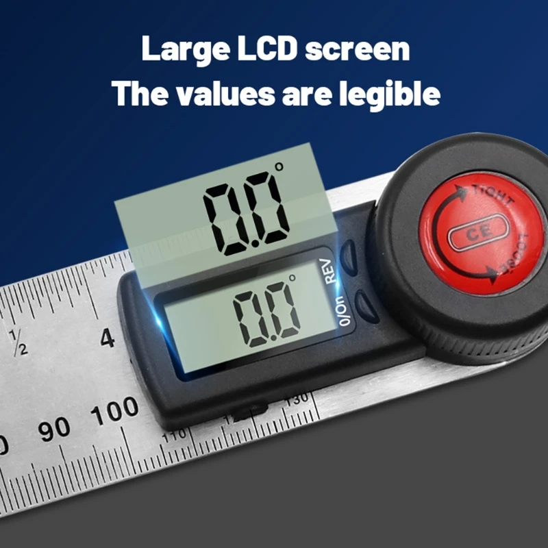 

Цифровой угломер, транспортир из нержавеющей стали, универсальная линейка с уровнем деревообрабатывающий Гониометр 360 градусов