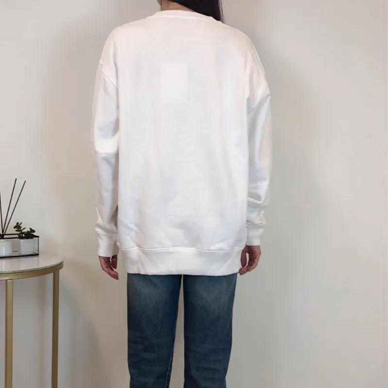 

Women Black White Sweatshirt Smiley Square Laser Metallic Female Casual Clothes Ladies Tops