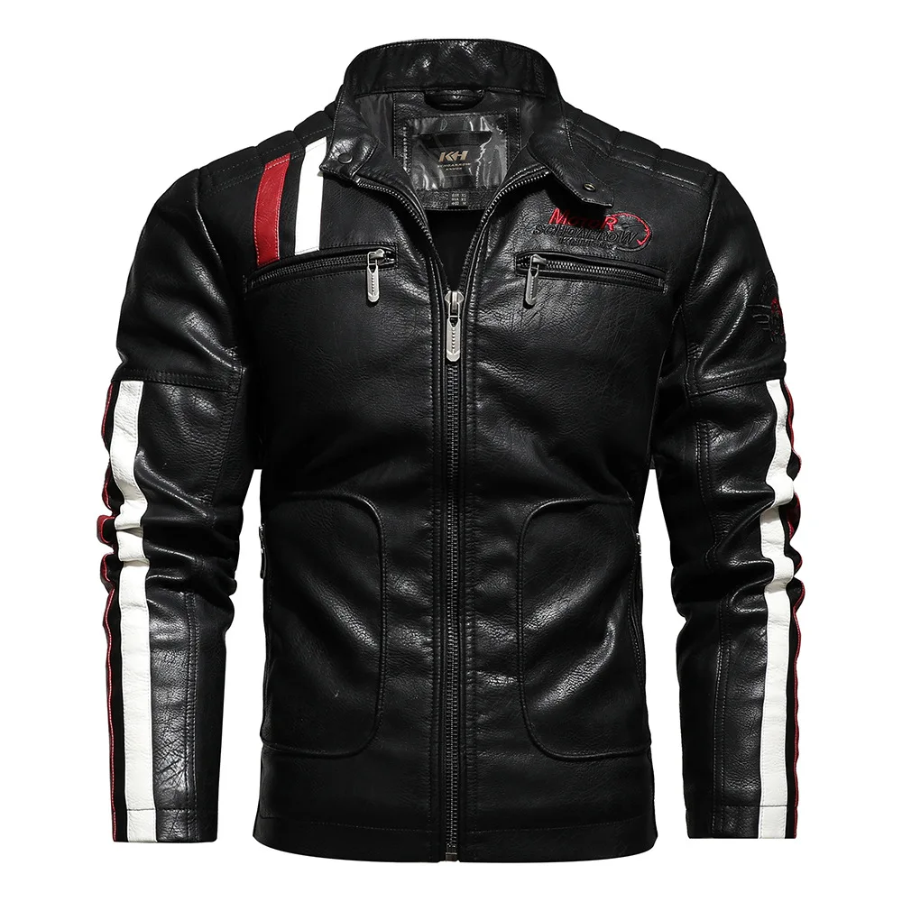 

Autumn Winter New Men Retro Motorcycle Leather ​Locomotive Coat Fashion Jackets Casual Homme Coats Jackets PU Zip Cardigan M-3XL