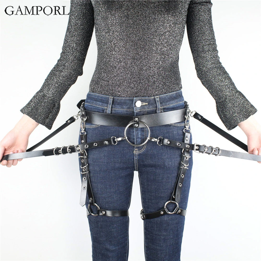 GAMPORL женское сексуальное нижнее белье боди облегающие ленты БДСМ кожа широкий