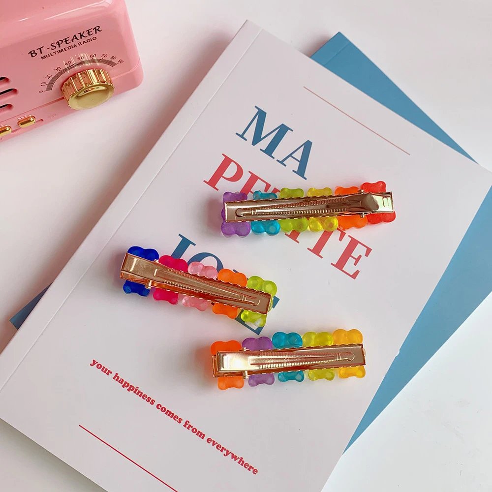 Детские заколки для волос Judy прозрачные зажимы с мультяшным медведем ювелирные