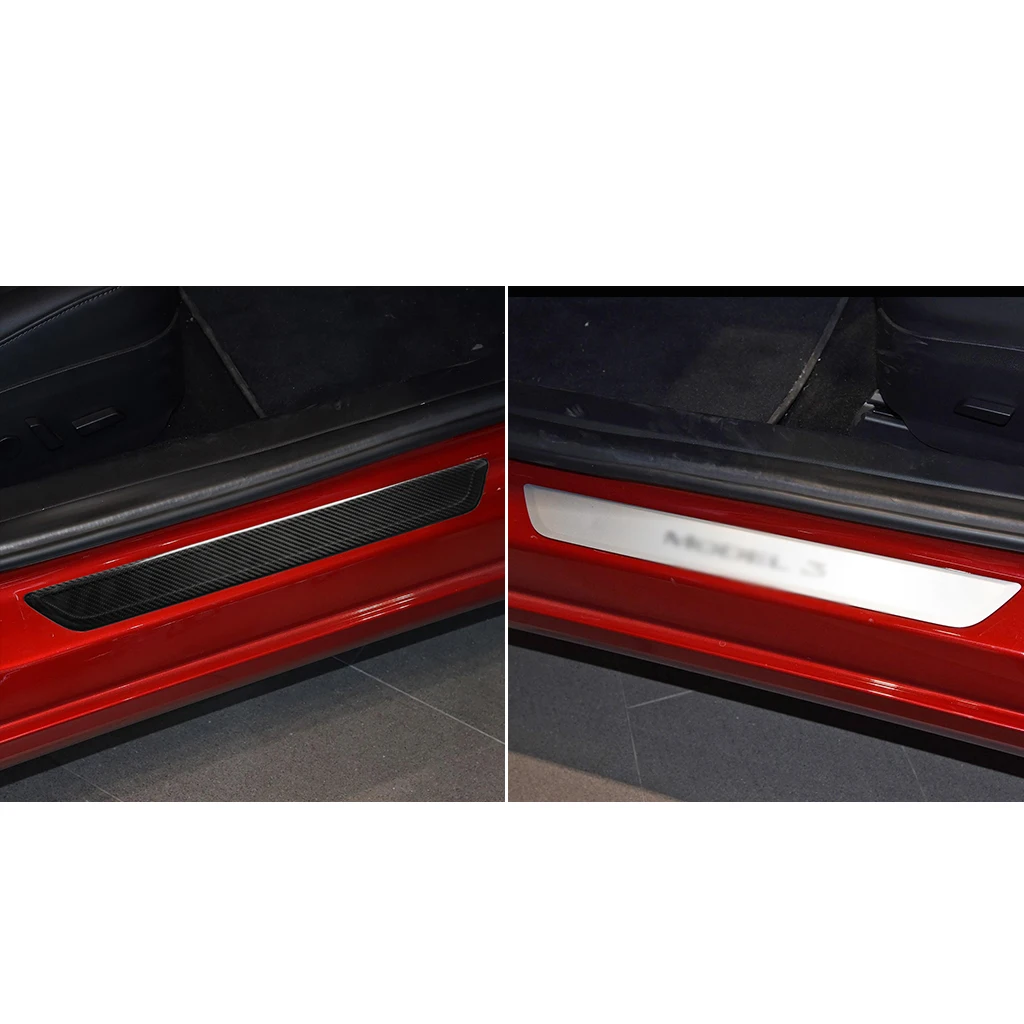 Накладка на порог для автомобиля из натурального сухого углеродного волокна