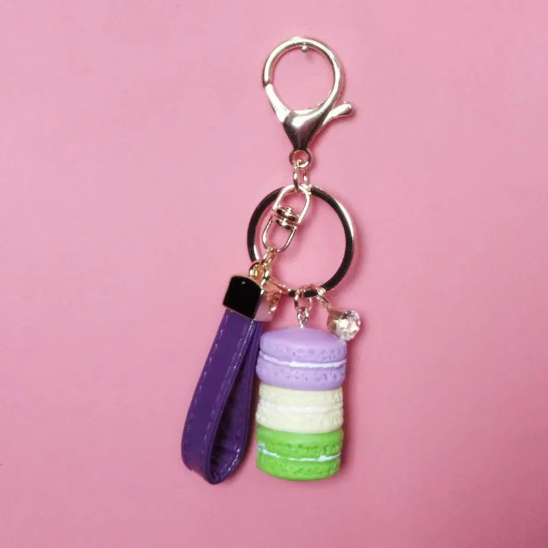 Макарон стиль брелок карамельный цвет кожаный канат модная сумка кулон