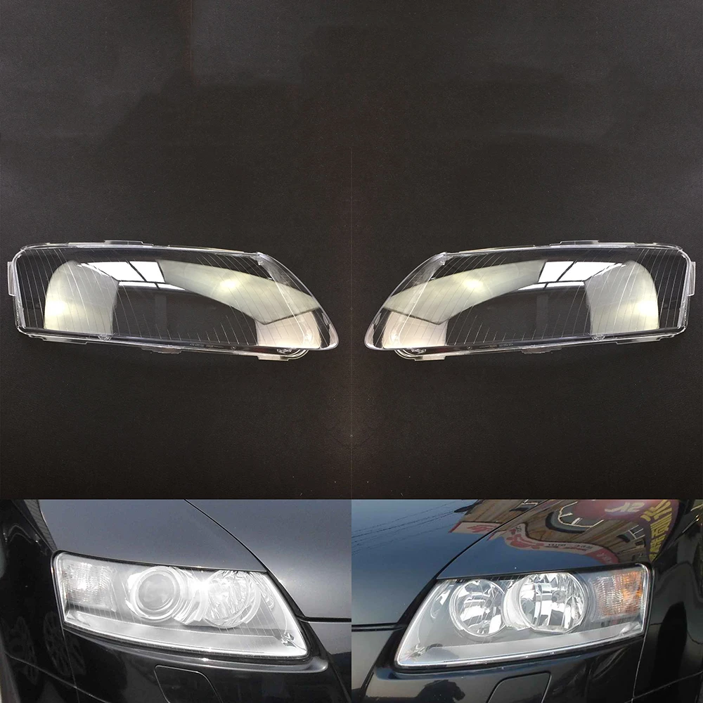 A Pair Для Audi A6L 2006 2007 2008 2009 2010 2011 прозрачный автомобильный налобный фонарь с прозрачными линзами передний авто чехол - Цвет: A Pair