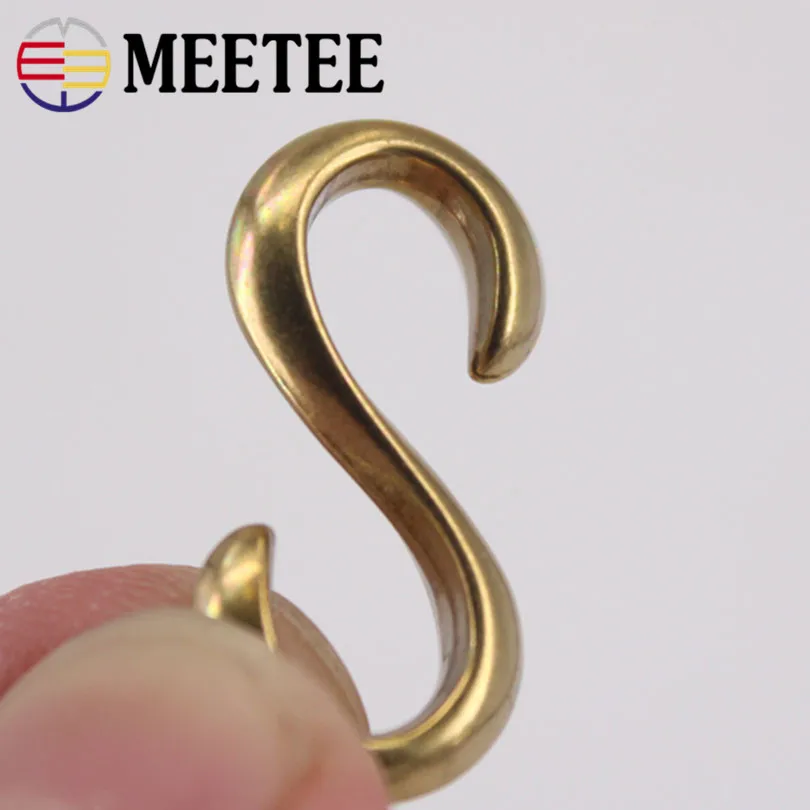 Meetee 4/10 шт Чистая латунь S пряжки-Крючки браслет для литья под давлением меди DIY