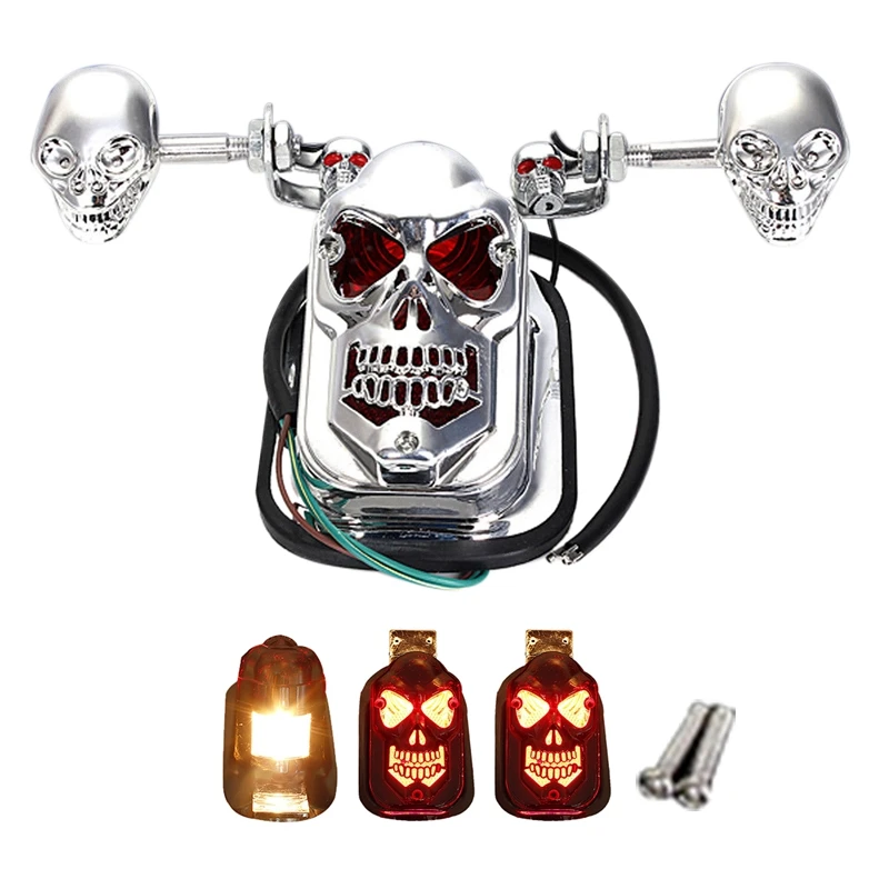 Череп мотоцикла ATV задний светильник сигнала поворота Стоп сигнал пластина| |