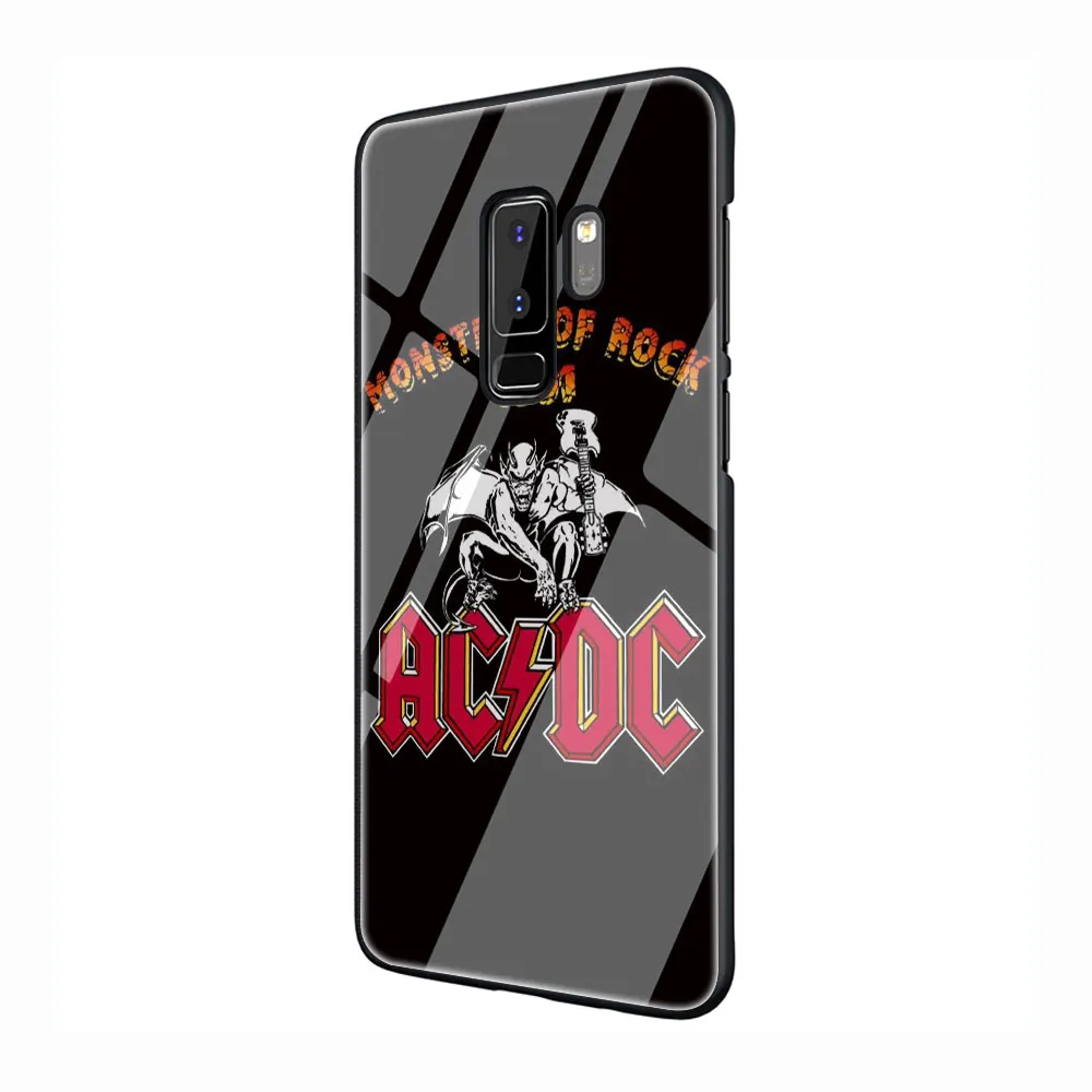 G2 ACDC рок-группы закаленное Стекло TPU черный чехол для Galaxy S7 край S8 S9 S10 Plus, Note 8, 9, 10, A10 20 30 40 50 60 70 - Цвет: G2