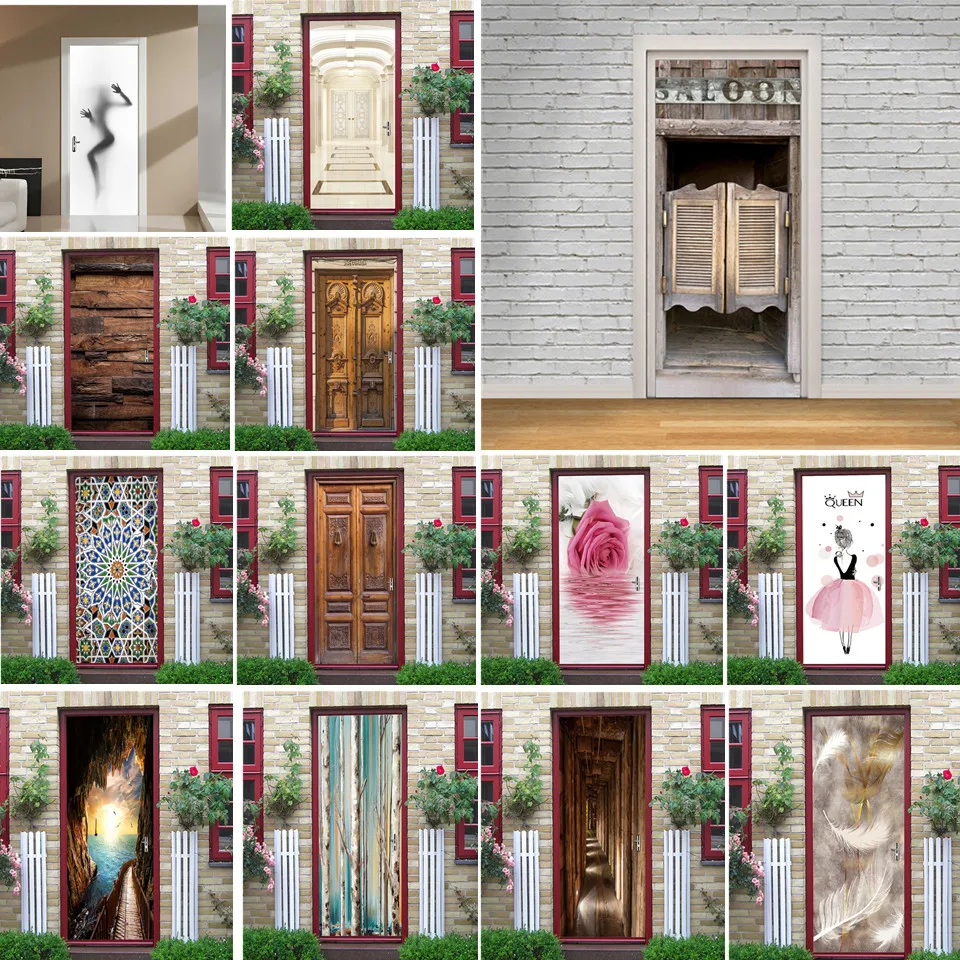 2 шт./компл. виниловые наклейки на дверь салона самодельные Настенные обои