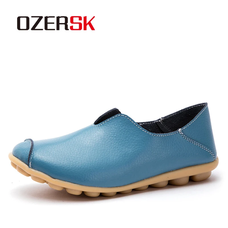 Туфли OZERSK женские кожаные дышащие Нескользящие балетки модная Всесезонная обувь