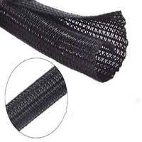 expandable braided cable sleeve pet self closing insulated flexible pipe hose wire wrap protect