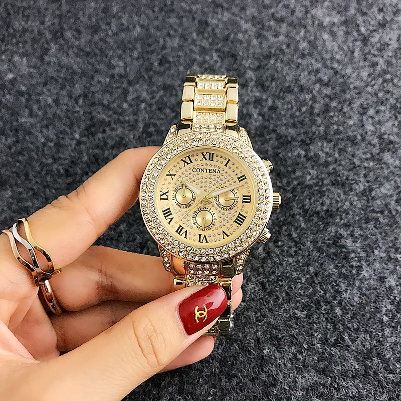 Золотые часы женские шикарные Бриллианты Женские кварцевые хрустальные