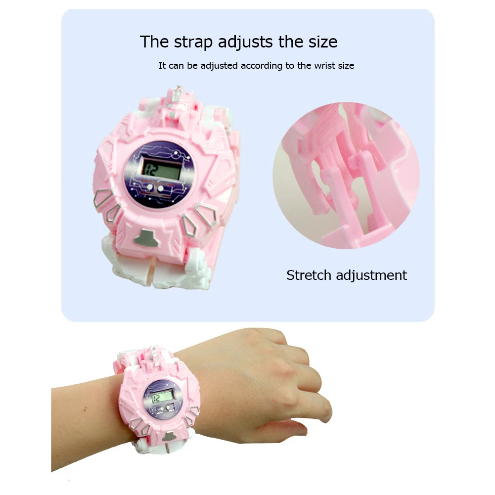 Детские креативные электронные часы трансформеры 2 в 1 наручные с героями