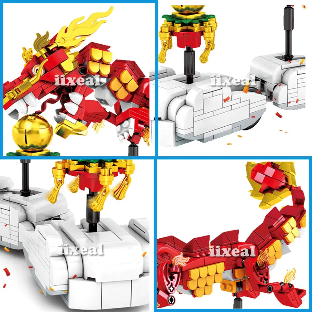 726 шт. Детский конструктор Танцующий дракон|Блочные конструкторы| |