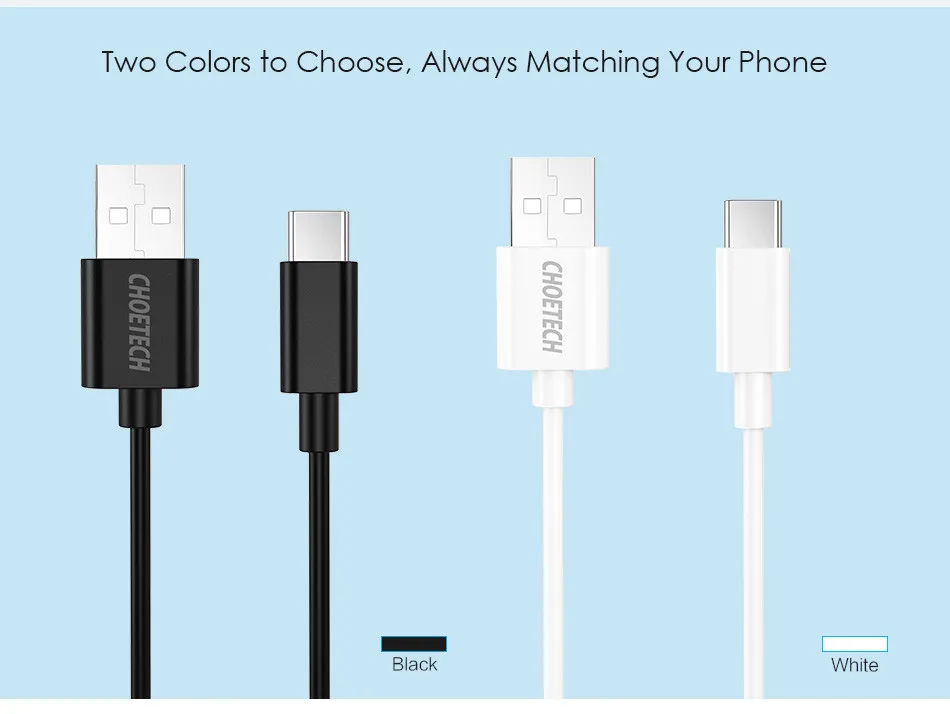 CHOETECH usb type-C кабель USB C к USB кабель передачи данных для быстрой зарядки для samsung S8 type-C USB-C кабели для мобильных телефонов для Xiaomi Mi5
