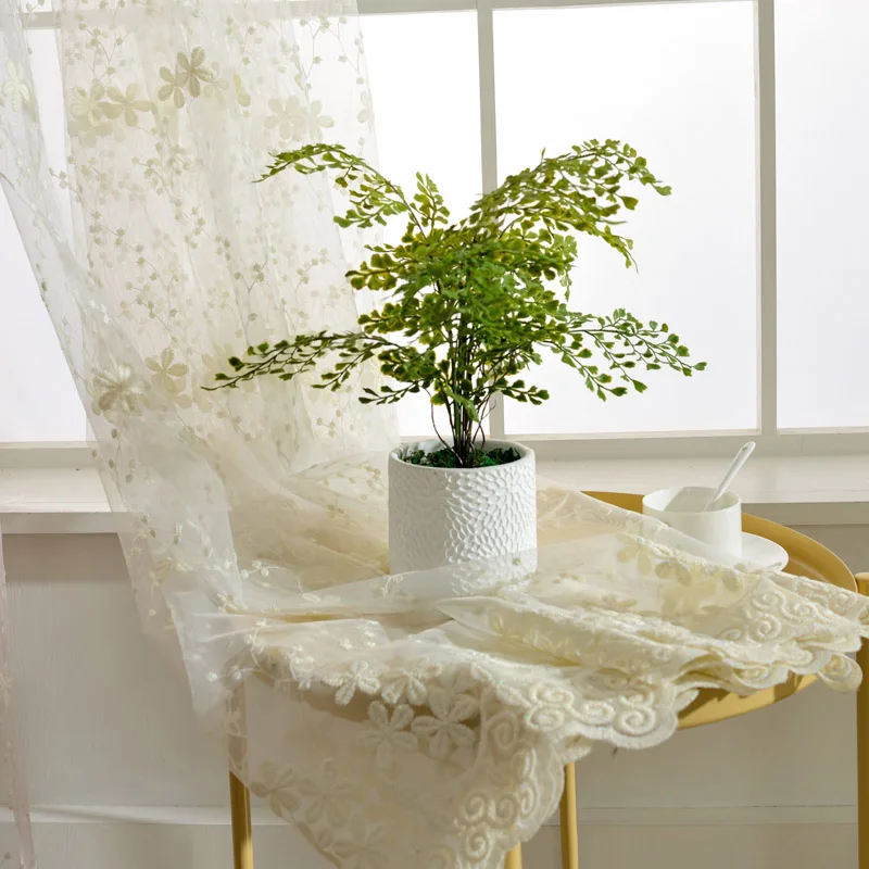 White voile tulle Хлопок, лен, белая вышитая вуаль, занавеска для гостиной, спальни, эркер, окно, террасы, занавеска, тюль, WP058* 30 - Цвет: White voile tulle