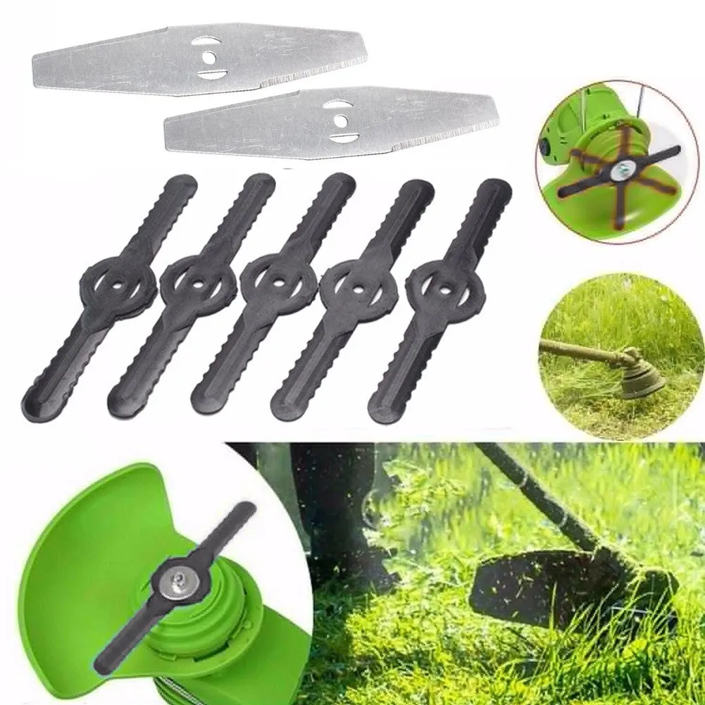 

Steel + Plastic Grass Trimmer Blades Blade Heads Replacements For 12v Mowing Model
