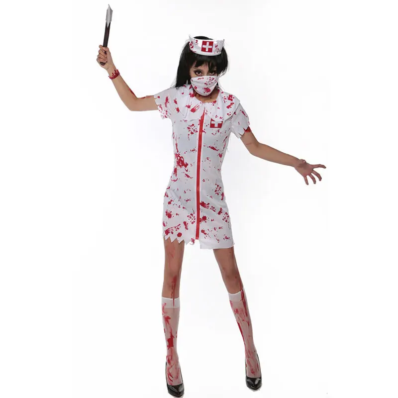 Umorden Хэллоуин белый кровавый зомби медсестра костюм для женщин и мужчин пара