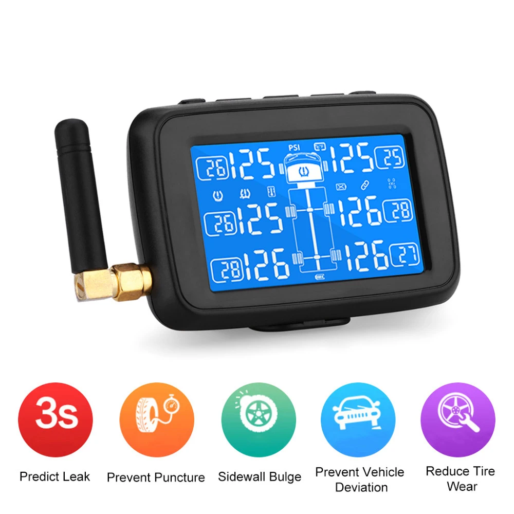 Система контроля давления в шинах универсальная беспроводная TPMS с цветным