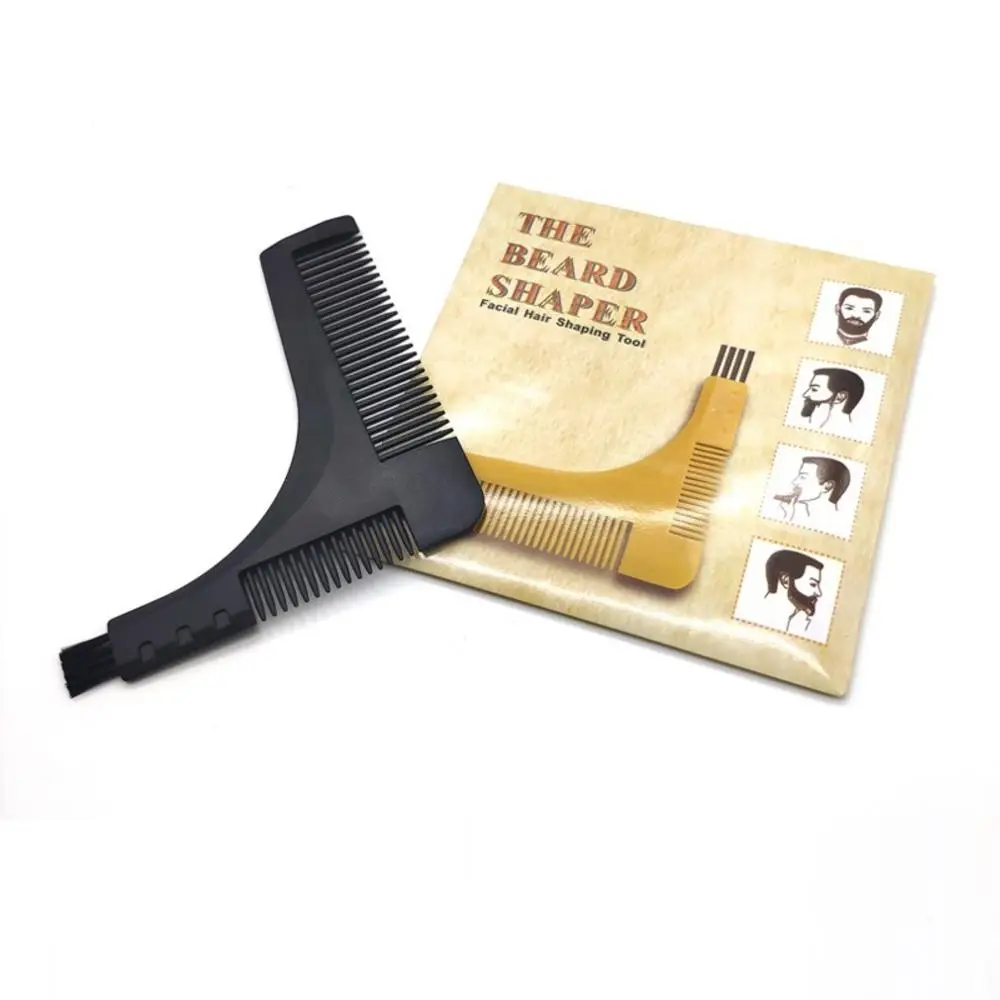 

Cross border popular beard modeling template with brush beard brush comb beard comb suit professional tool comb
