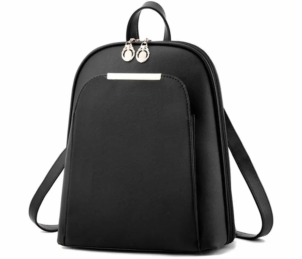 Black Рюкзак Модный женский рюкзак черный рюкзак школьный Sac A Dos Femme сумка женская кожаный Mochilas Mujer рюкзак женский дорожный водонепроницаемый рюкзак для ноутбука Morrales Para Mujer - Цвет: Black