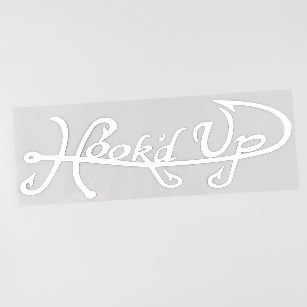 YJZT 21.3CMX6.9CM Lovely Hookɽ Up Fishing Decal Vinyl Car Sticker Black/Silver 8A-1042 | Автомобили и мотоциклы