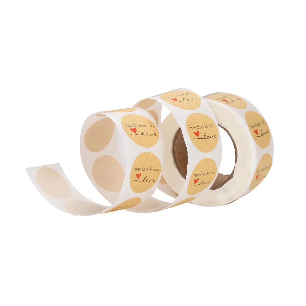 500 шт круглые натуральные наклейки ручной работы с любовью и благодарностью для