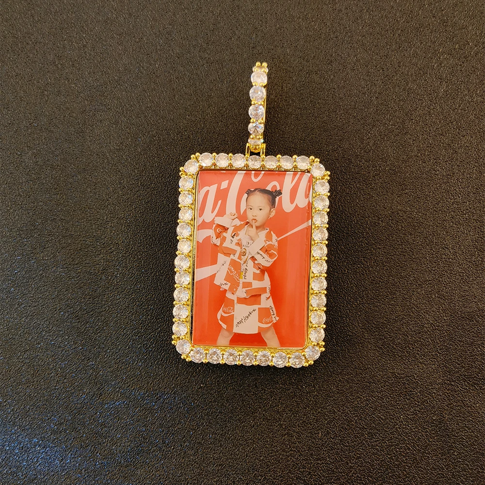 Пользовательский золотой серебряный циркон персонализированный Прямоугольный