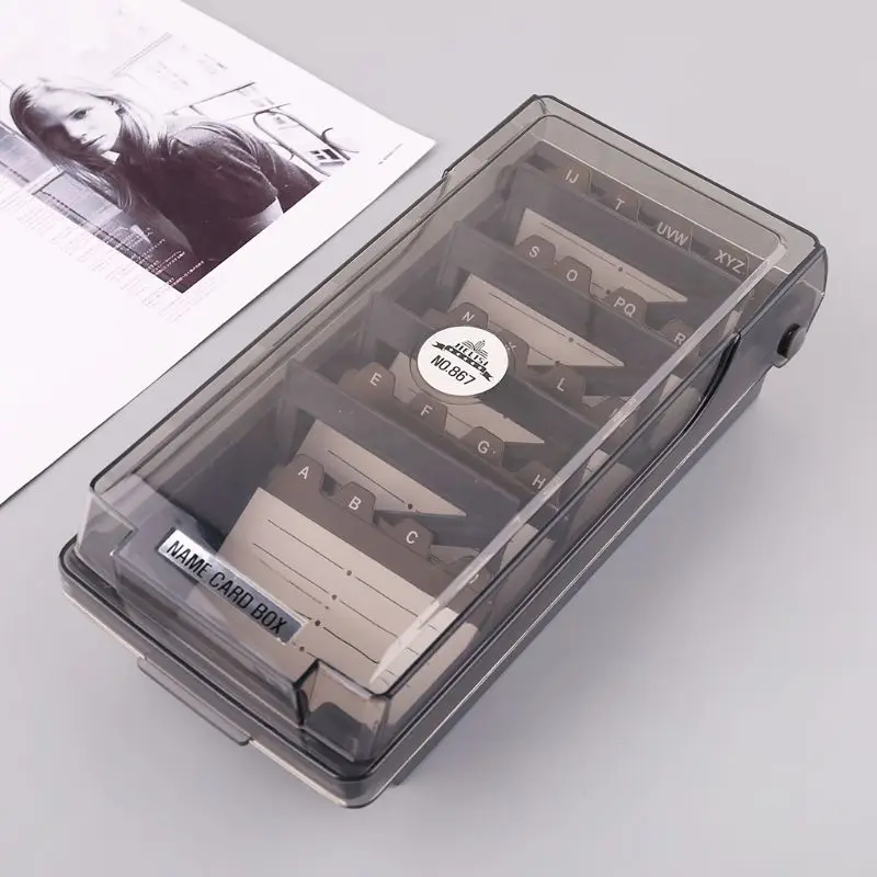 

57EC Large Capacity Splitter Index Tabs Business Card Holder Name Card Storage Box Organizer Case