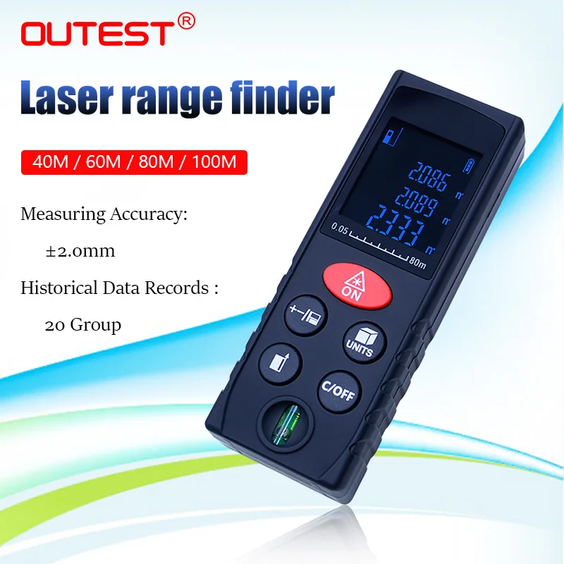 OUTEST цифровой лазерный дальномер 100 м 80 60 40 лазерная рулетка Линейка trena лента с