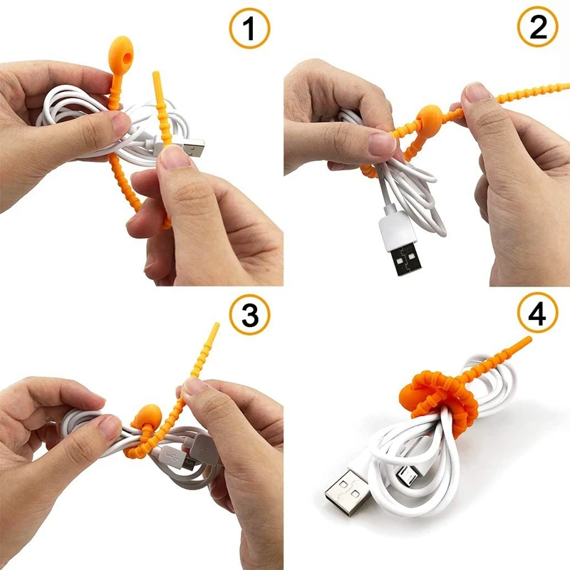 40 шт. разноцветные силиконовые стяжки для мешков кабельные ремешки хлеба