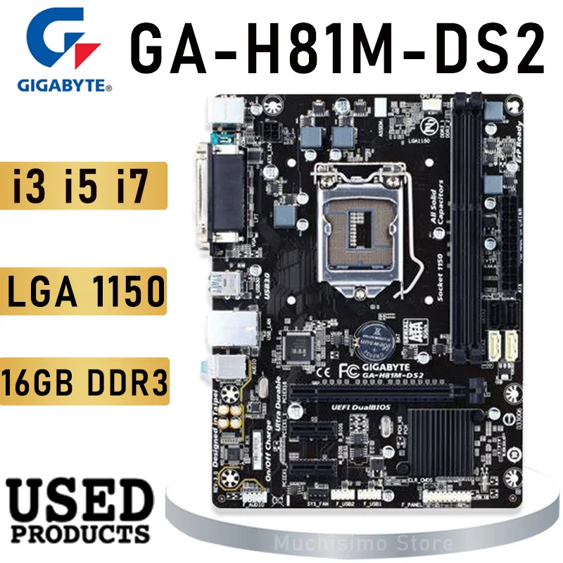 

Материнская плата LGA 1150 Gigabyte H81M-DS2 DDR3 16 ГБ DDR3 PCI-E 2,0 USB3.0 VGA Intel H81 материнская плата H81 USB3.0 Настольный i7 i5 i3