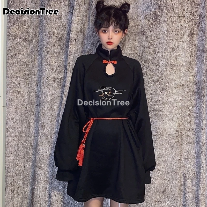 

2022 толстовки женские свободные толстовки с длинным рукавом с капюшоном Женский Повседневный пуловер Китайская традиционная уличная одежд...