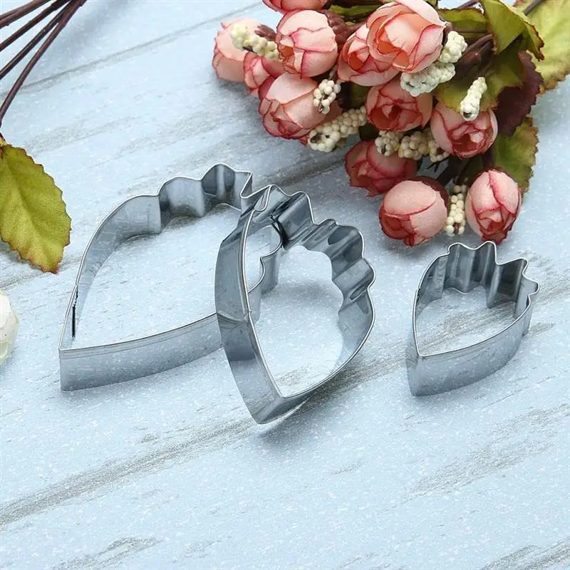 4pcs/lot Heart Peony Flower Cake Mold Stainless Steel Fondant Sugarcraft Cookie Biscuit Cutter |