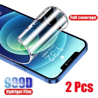 2 4pcs hydrogel film for iphone 13 12 11 pro xs max xr 8 7 plus cover screen protector for iphone xr se 2020 x protective film