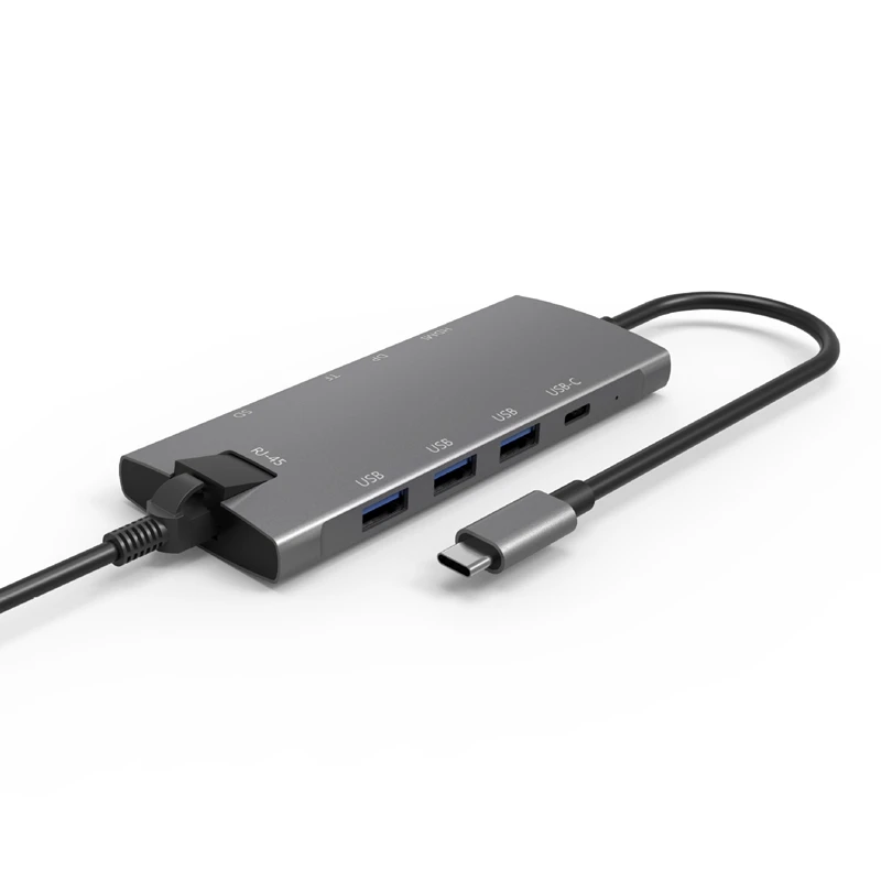 USB C концентратор RJ45 + Hdmi DP USB3.0 type к Gigabit Ethernet Rj45 Lan адаптер для ноутбука MacBook