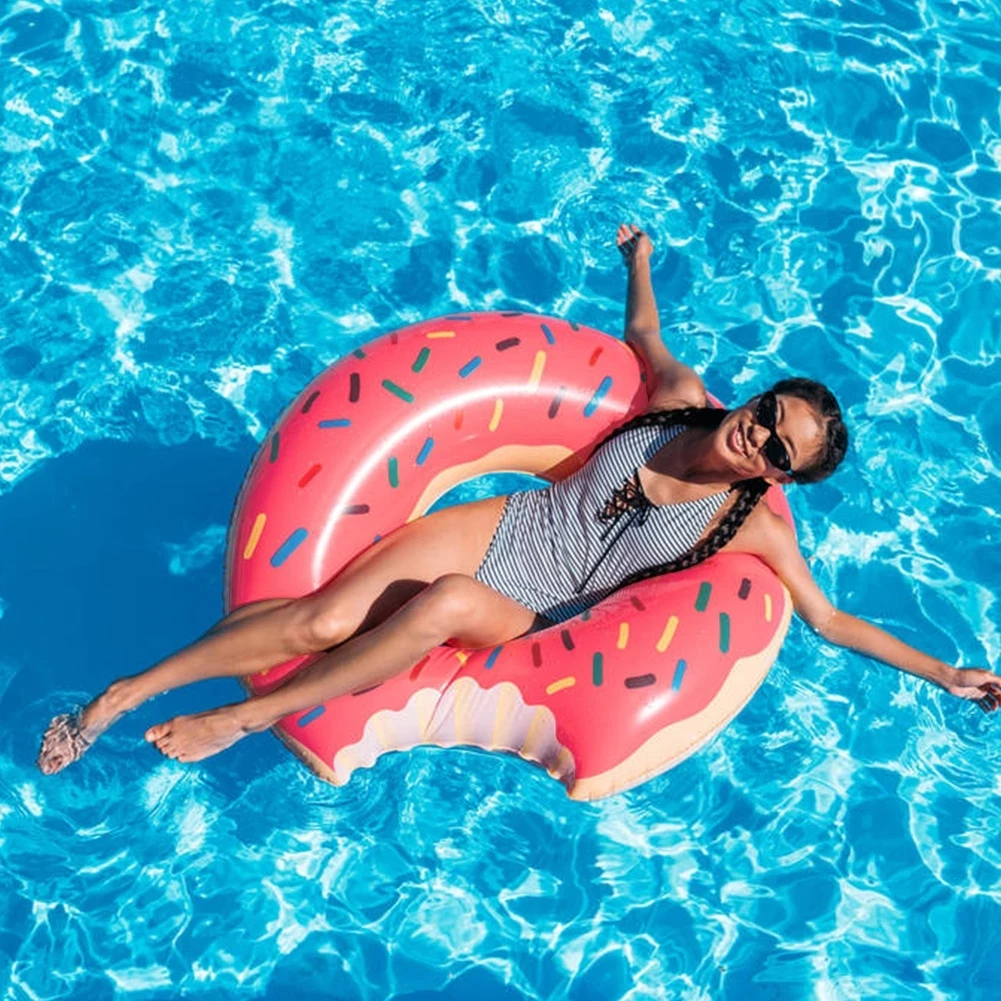 Inflatable Swimming Ring Donut Pool Float for Adult Kids PVC Swimming Mattress Rubber Ring Swimming Pool Toys Water Seat 5pcs medical supplies air cushion inflatable pvc ring round seat hemorrhoid pillow donut emerods pads for buttock health care