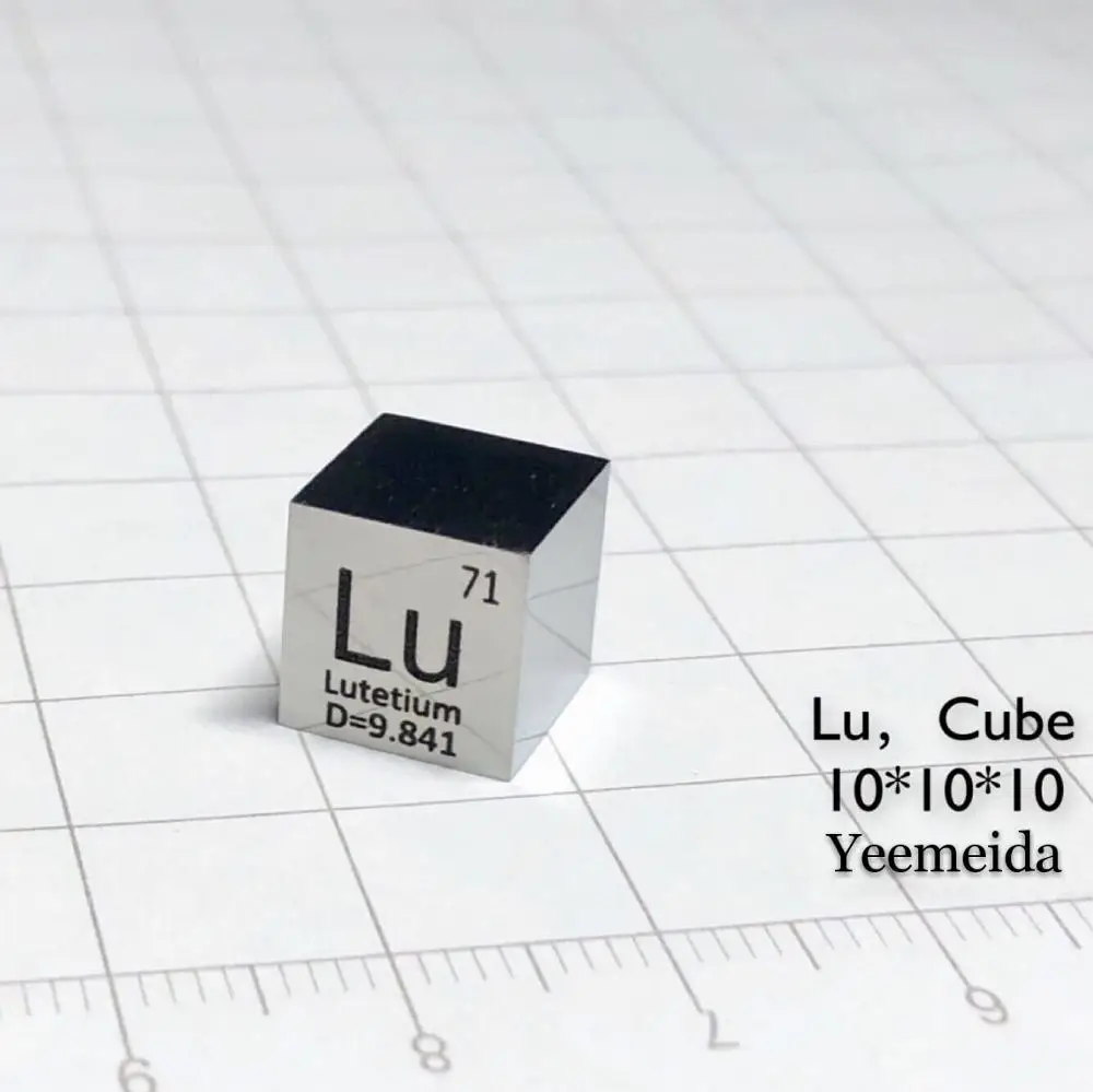 Lu Lutetium Cube Bulk Glass Seal Pure 99.95% Периодическая таблица редкоземельных металлических
